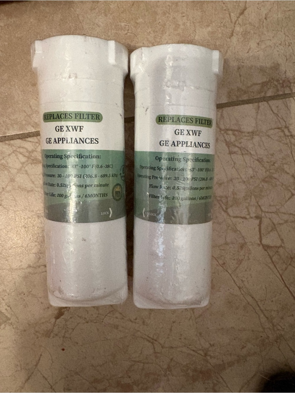 2 - GE XWF Replacement Water Filters